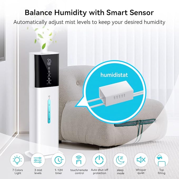 Honovos 8L Ultrasonic Cool Mist Humidifier (image 3)